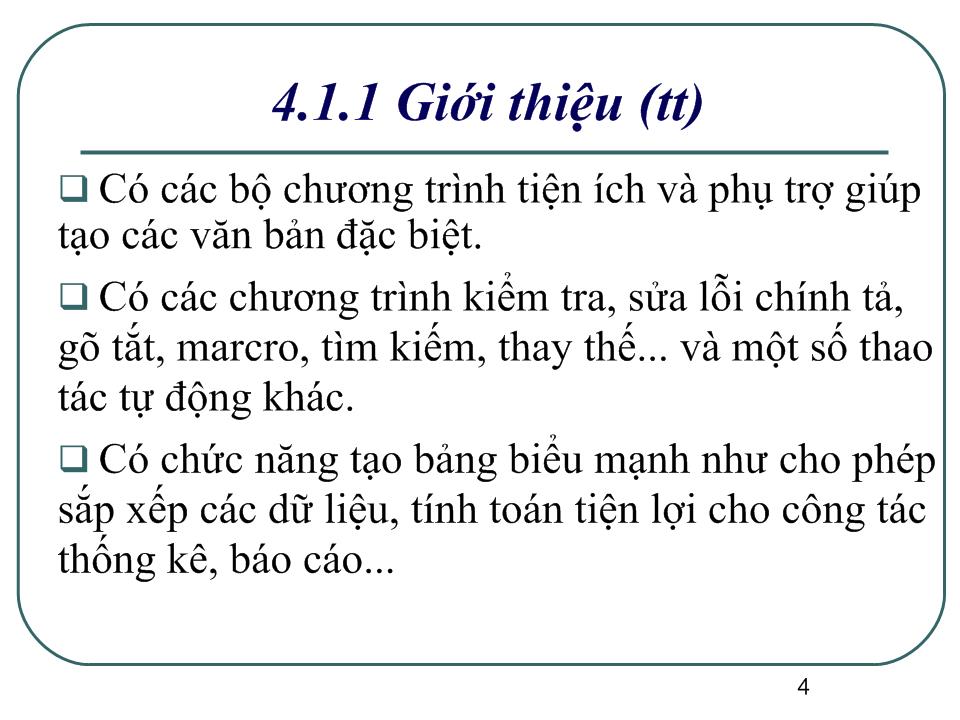 Bài giảng Sử dụng Microsoft Word trang 4