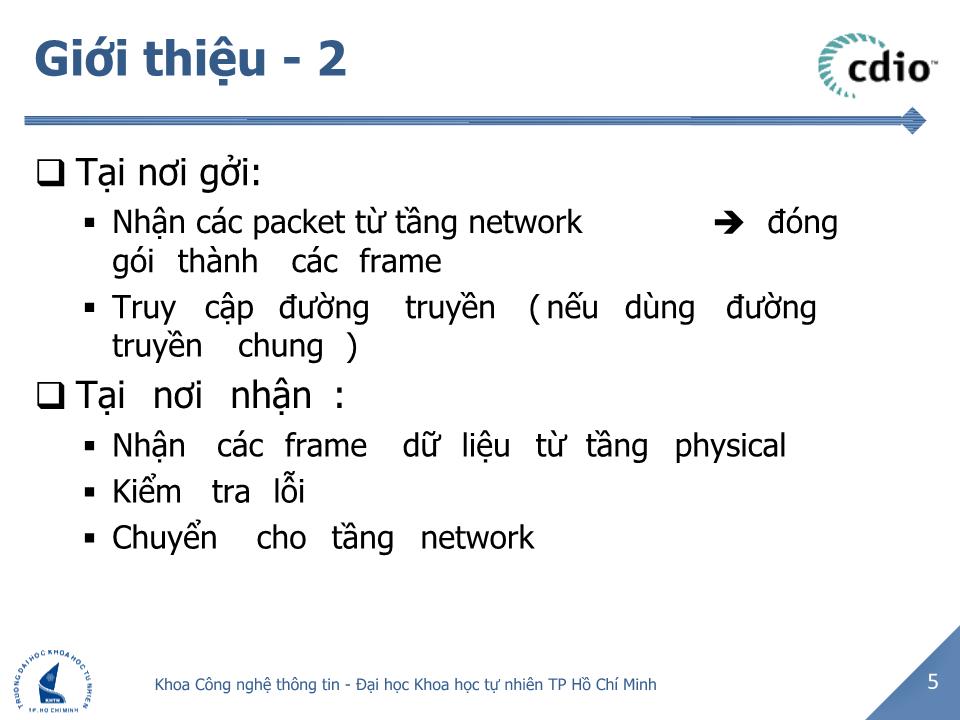 Bài giảng Tầng liên kết dữ liệu trang 5