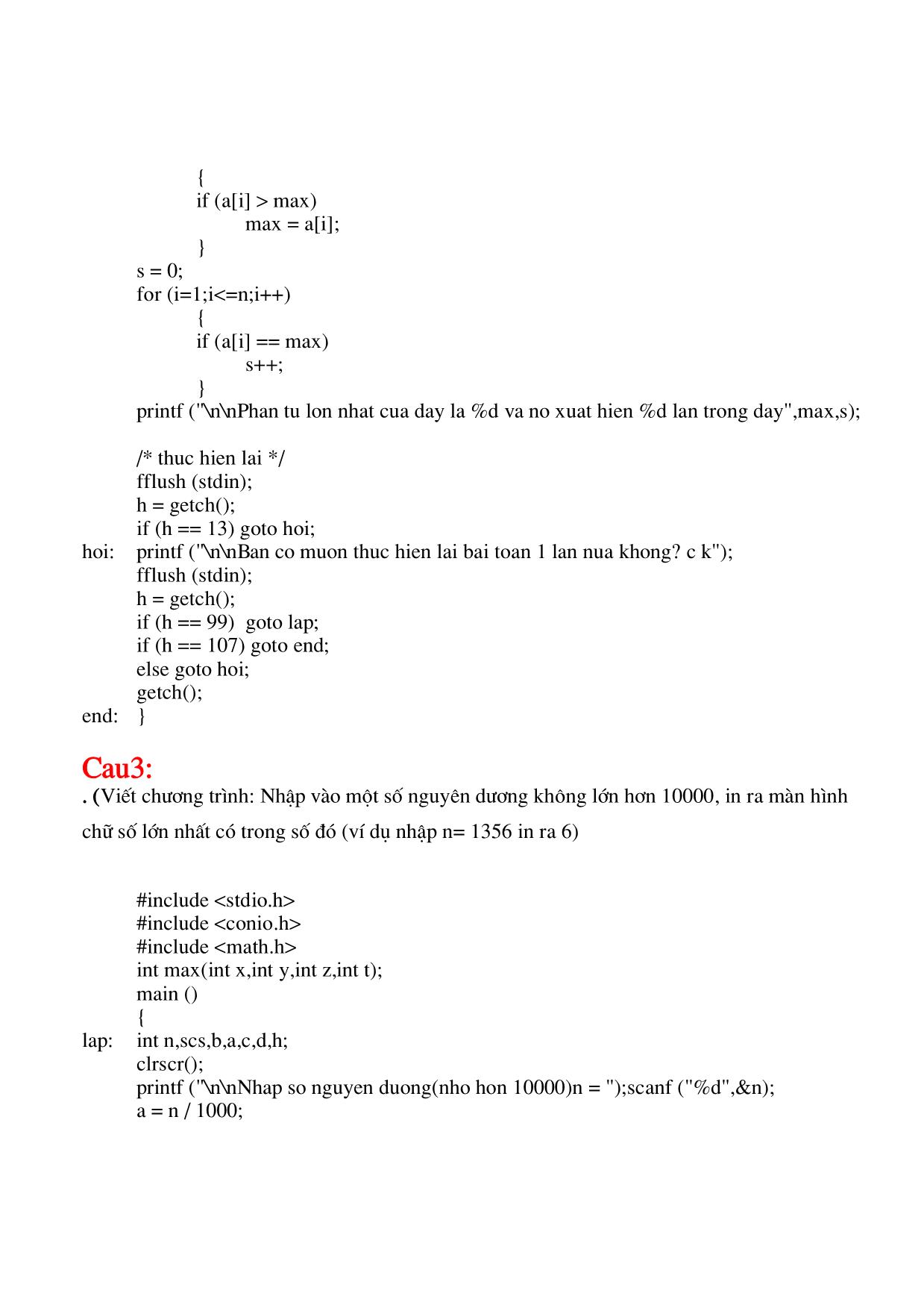 Bài tập lời giải ngôn ngữ lập trình C trang 3