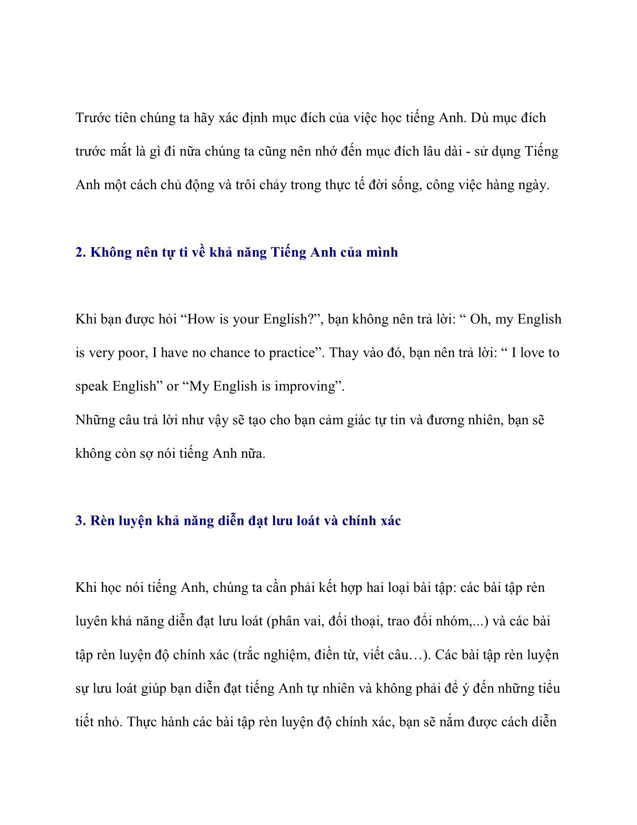 Bí quyết học tiếng Anh để nói tự nhiên nhất trang 3