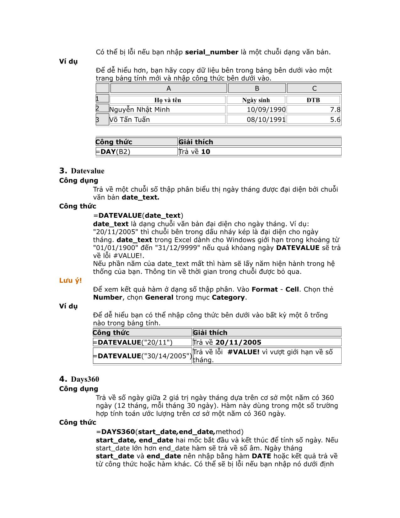 Các hàm trong excel trang 3