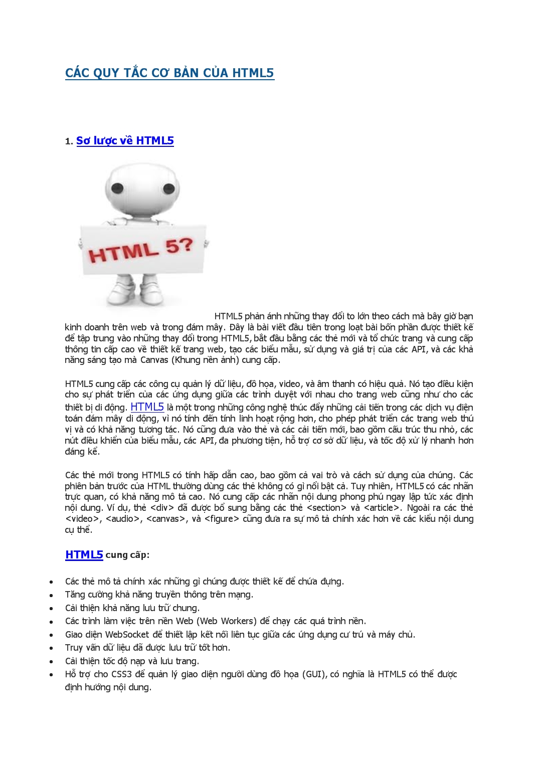 Các quy tắc cơ bản của html5 trang 1