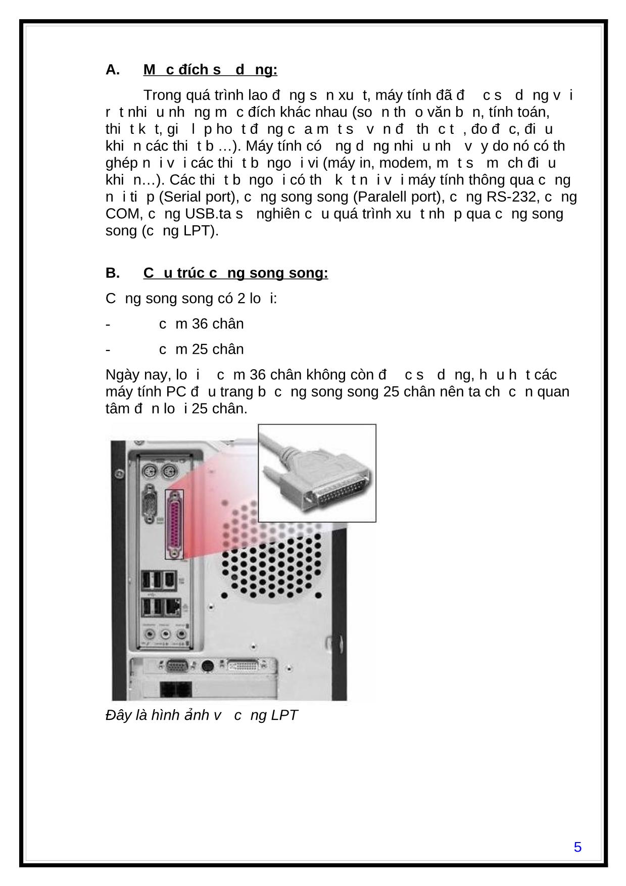 Đề tài Lập trình ghép nối và điều khiển qua cổng LPT trang 5