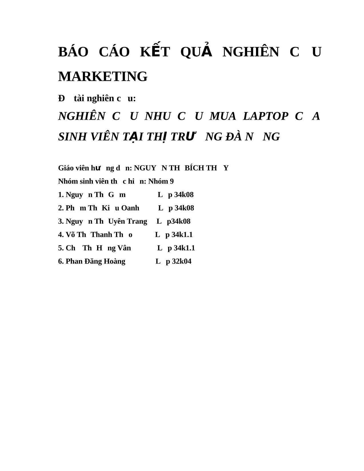 Đề tài Nghiên cứu nhu cầu mua laptop của sinh viên tại thị trường Đà Nẵng trang 1