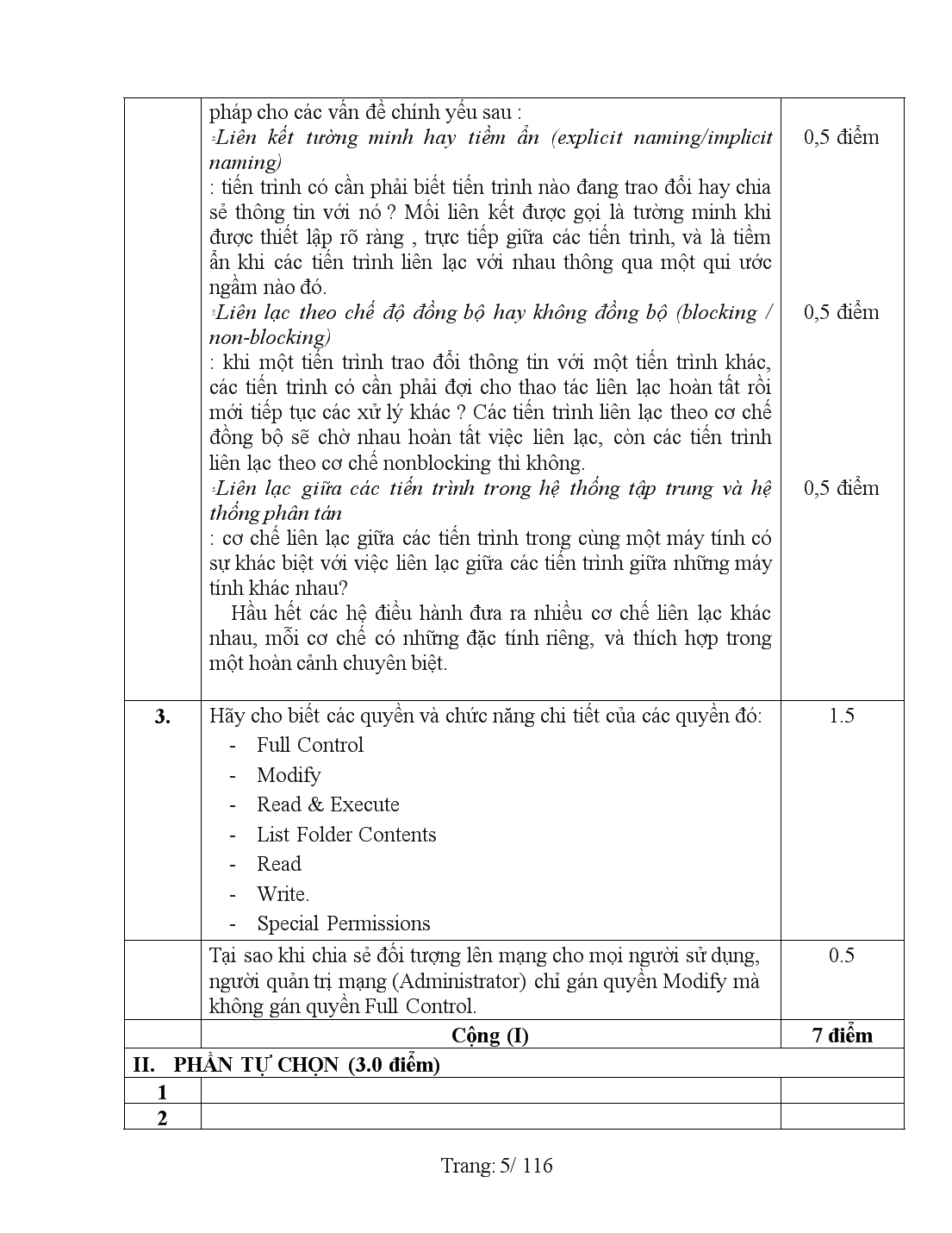 Đề thi tốt nghiệp cao đẳng nghề khoá 3 (2009 - 2012) nghề:quản trị mạng máy tính trang 5