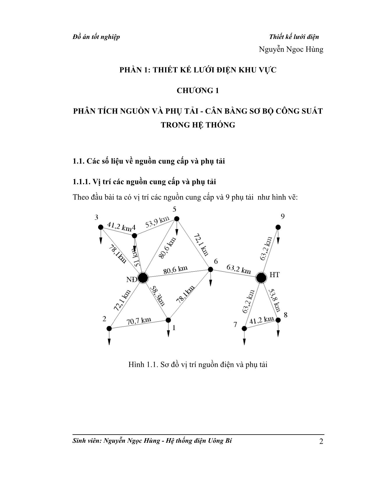 Đồ án Thiết kế về lưới điện trang 3