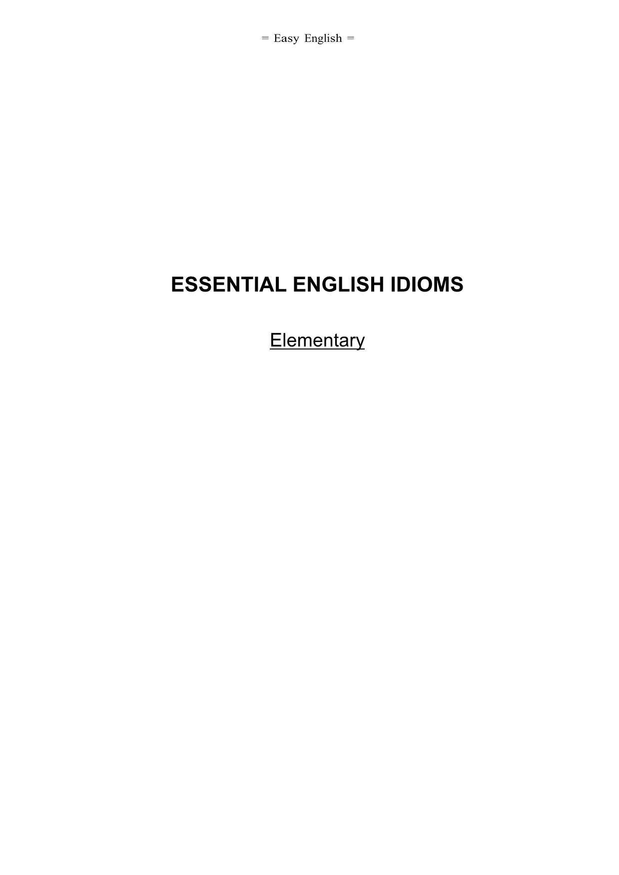 Essential english idioms elementary trang 1