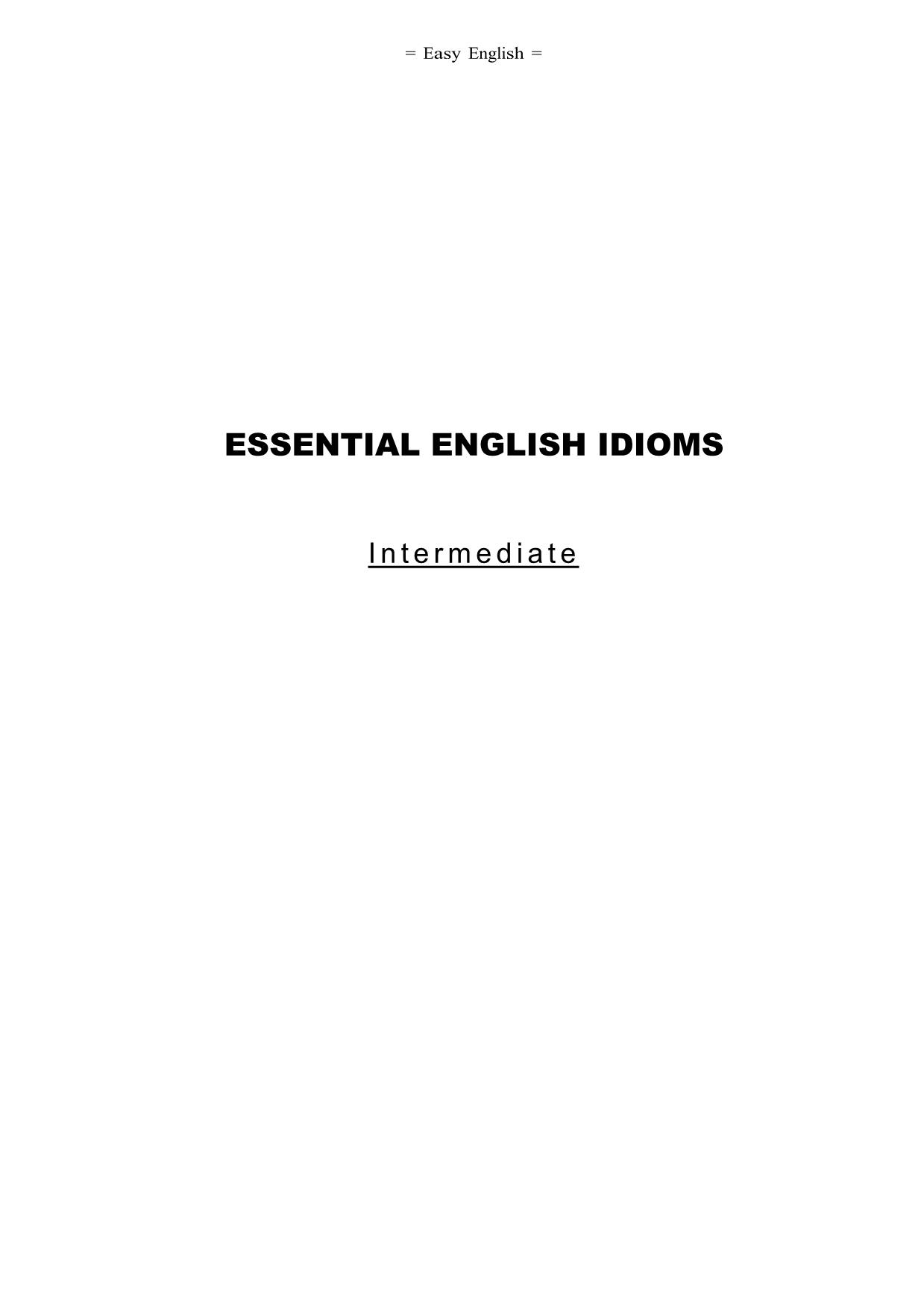 Essential english idioms intermediate trang 1