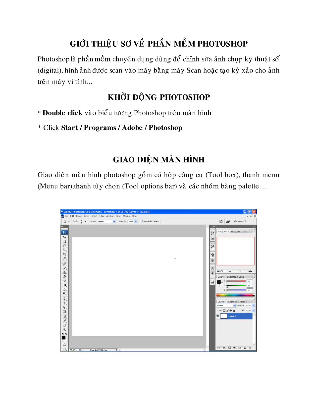 Giáo trình đồ họa tóm tắt bài giảng photoshop trang 2