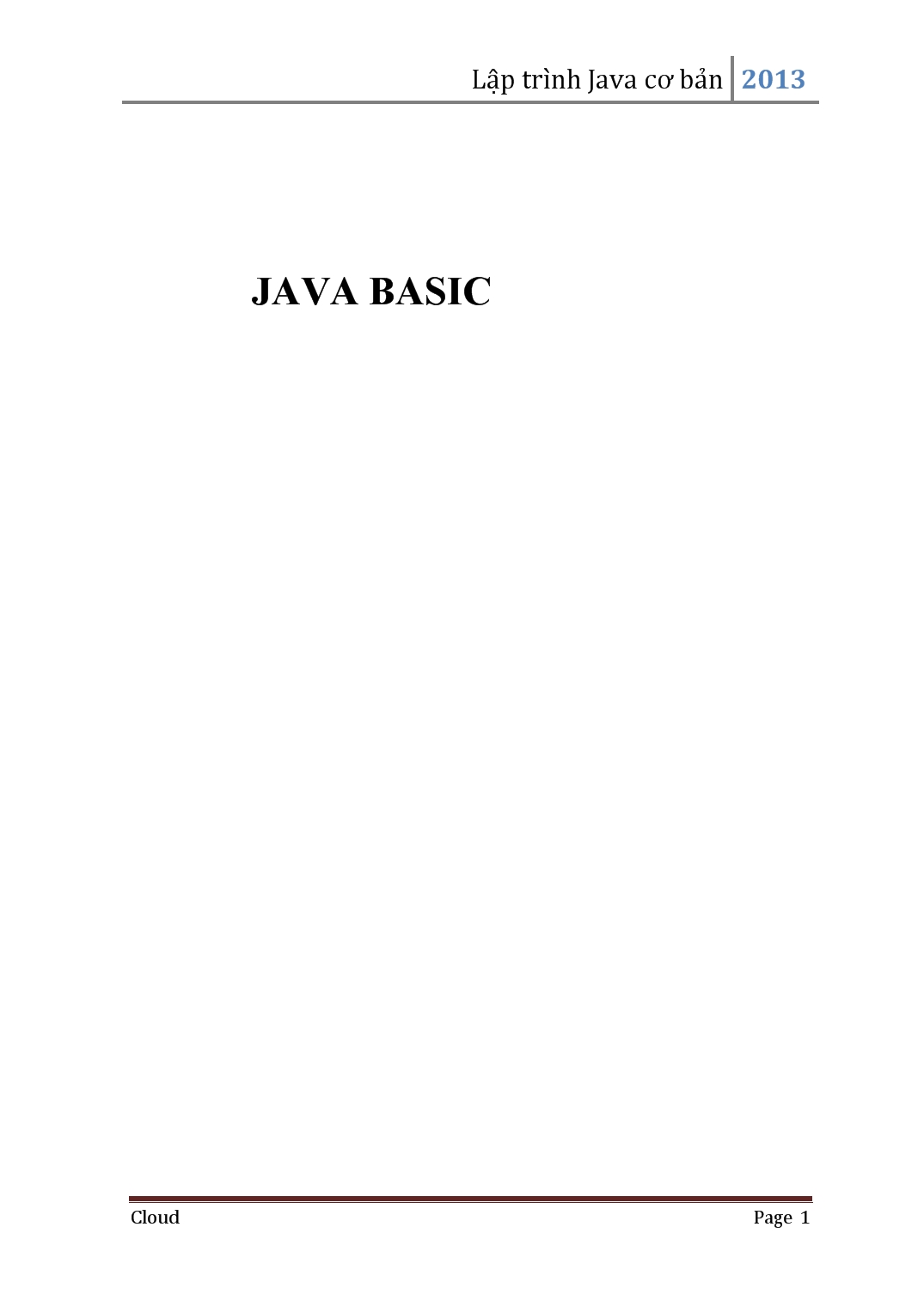 Giáo trình Lập trình Java cơ bản 2013 trang 1