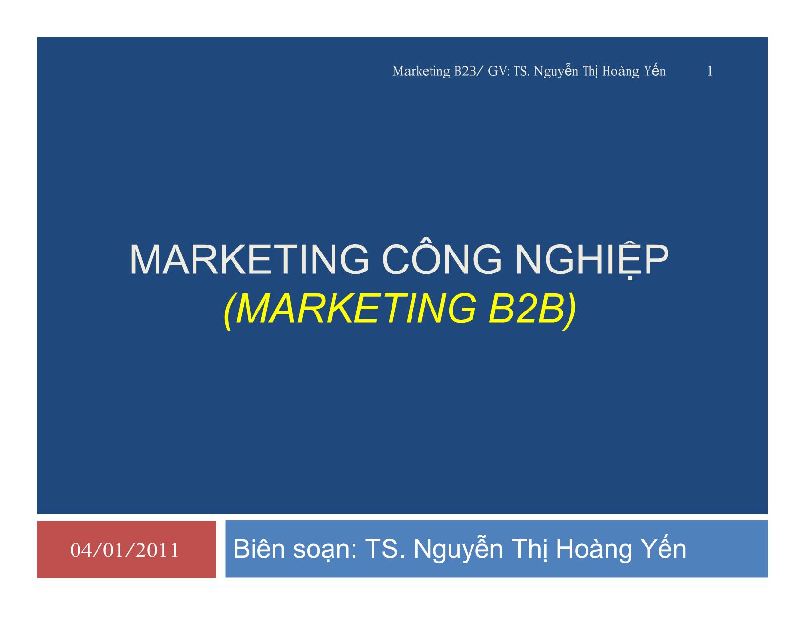 Giáo trình Marketing công nghiệp (marketing b2b) trang 1