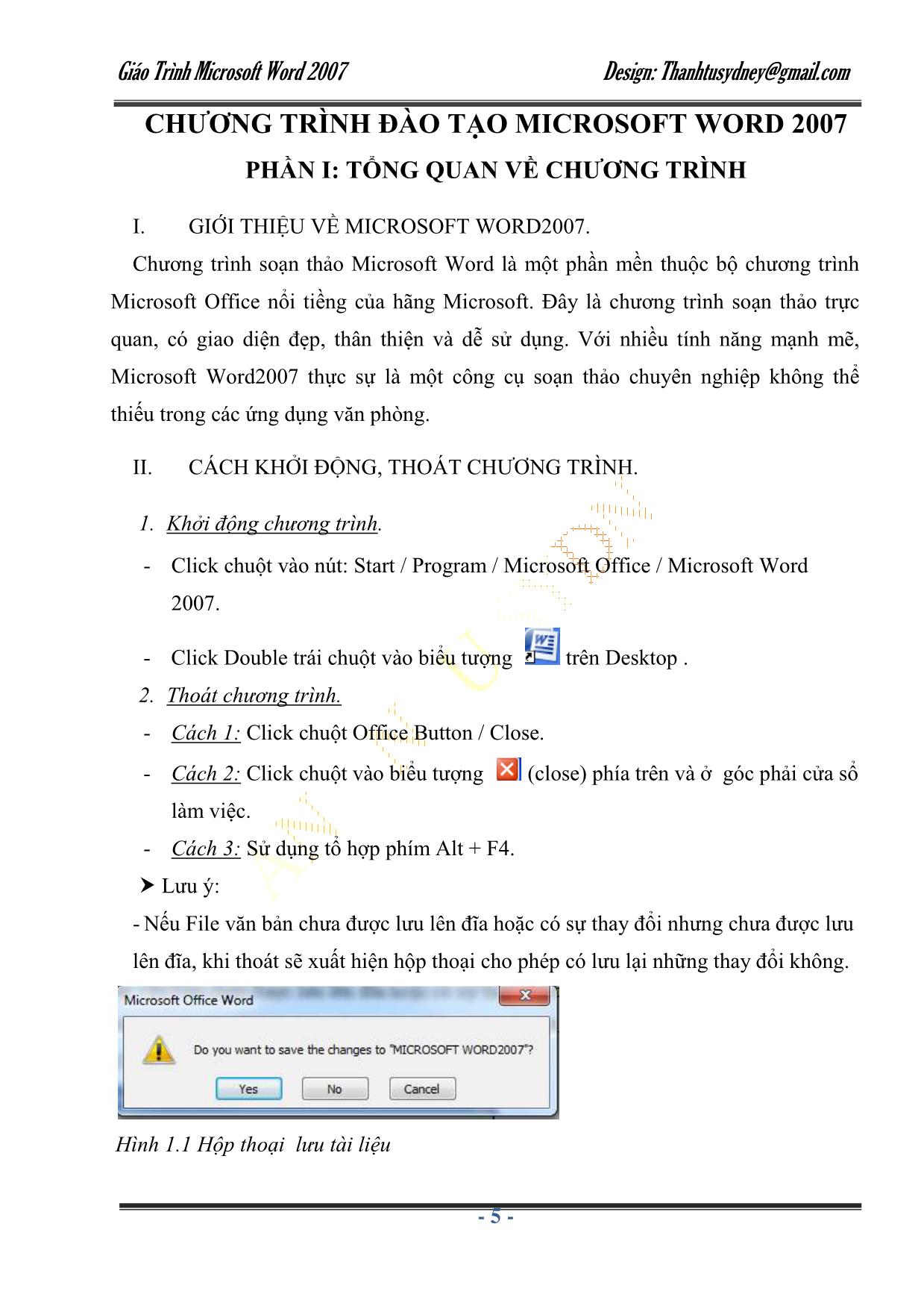 Giáo Trình Microsoft Word 2007 trang 5