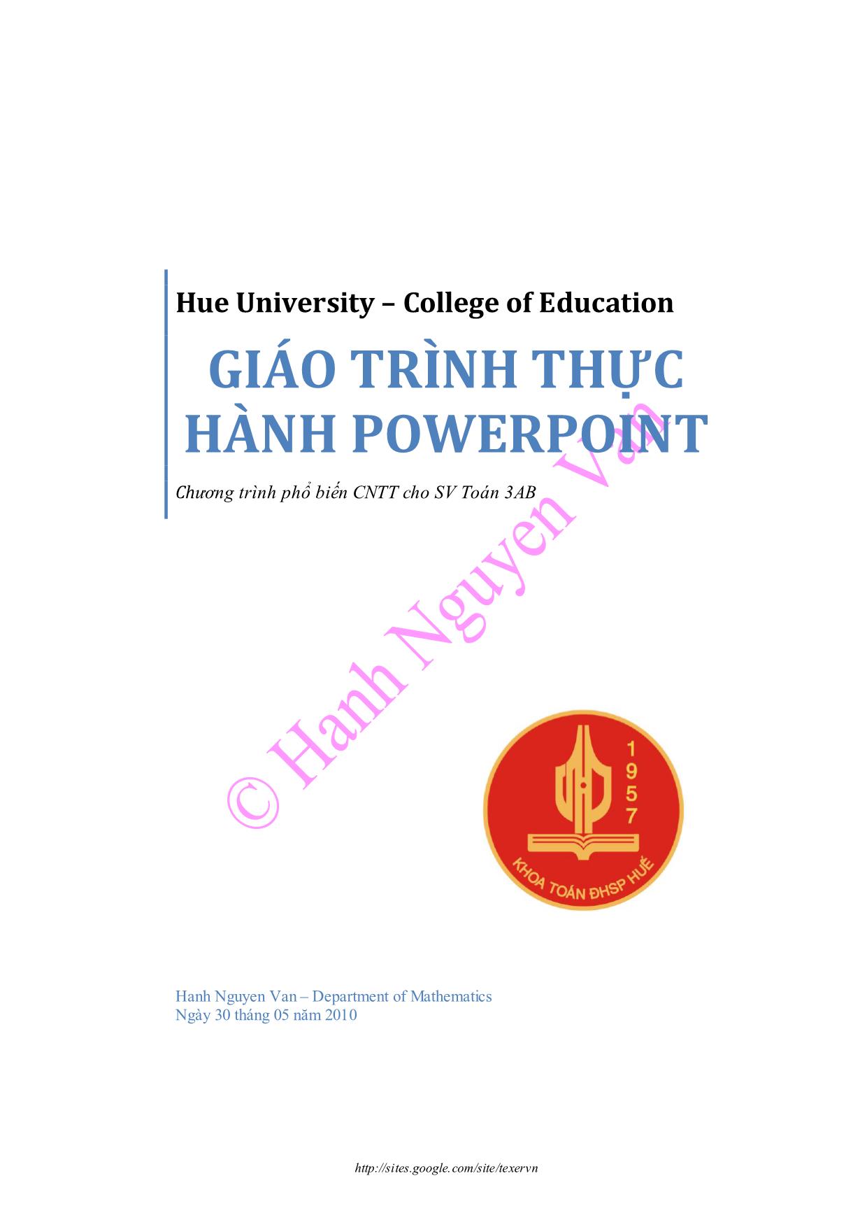 Giáo trình thực hành powerpoint trang 1