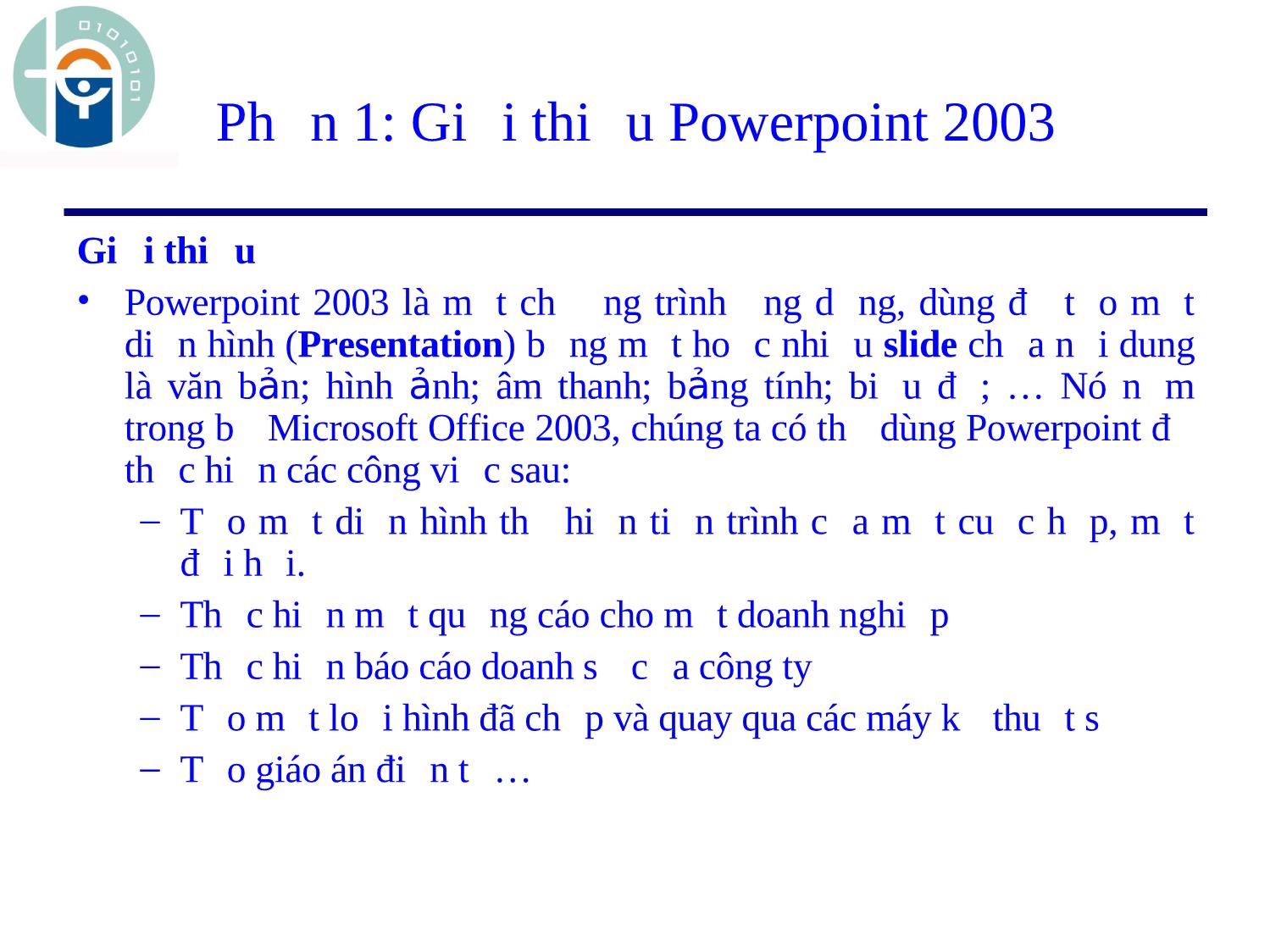 Giới thiệu Powerpoint 2003 trang 2