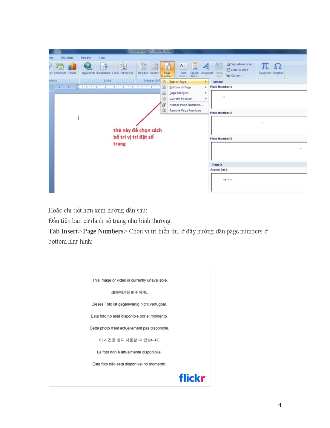 Hướng dẫn đánh số trang trong Microsoft word từ trang bất kỳ 2003 2007 2010 trang 4