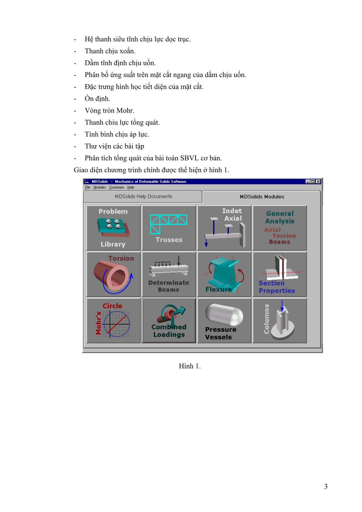 Hướng dẫn sử dụng phần mềm mdsolids giải bài tập sức bền vật liệu trang 3