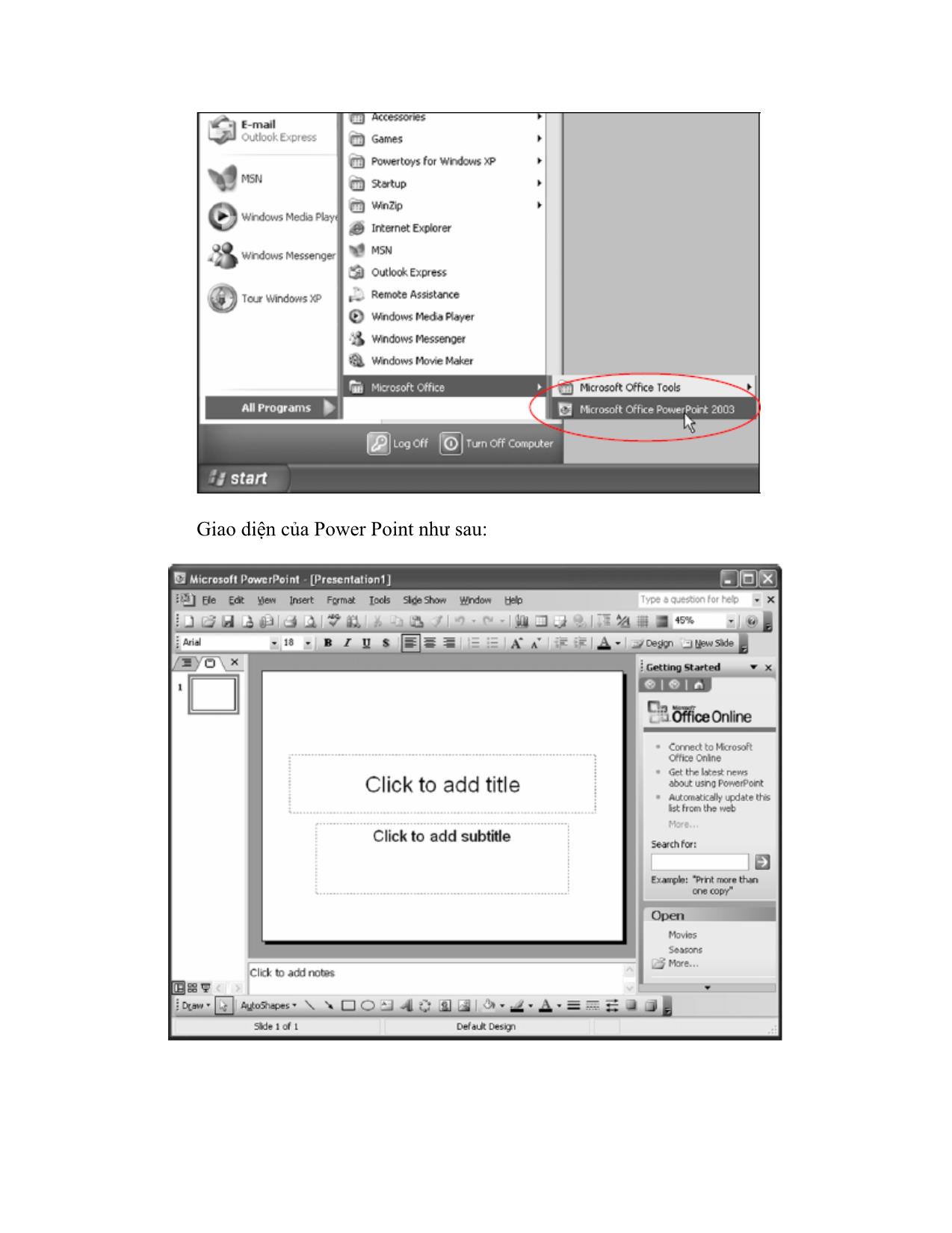 Hướng dẫn sử dụng powerpoint 2003 trang 4