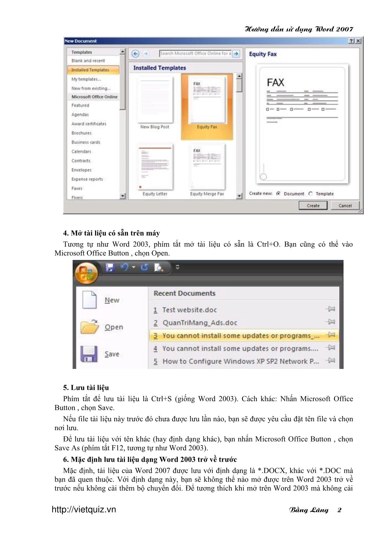 Hướng dẫn sử dụng word 2007 trang 2