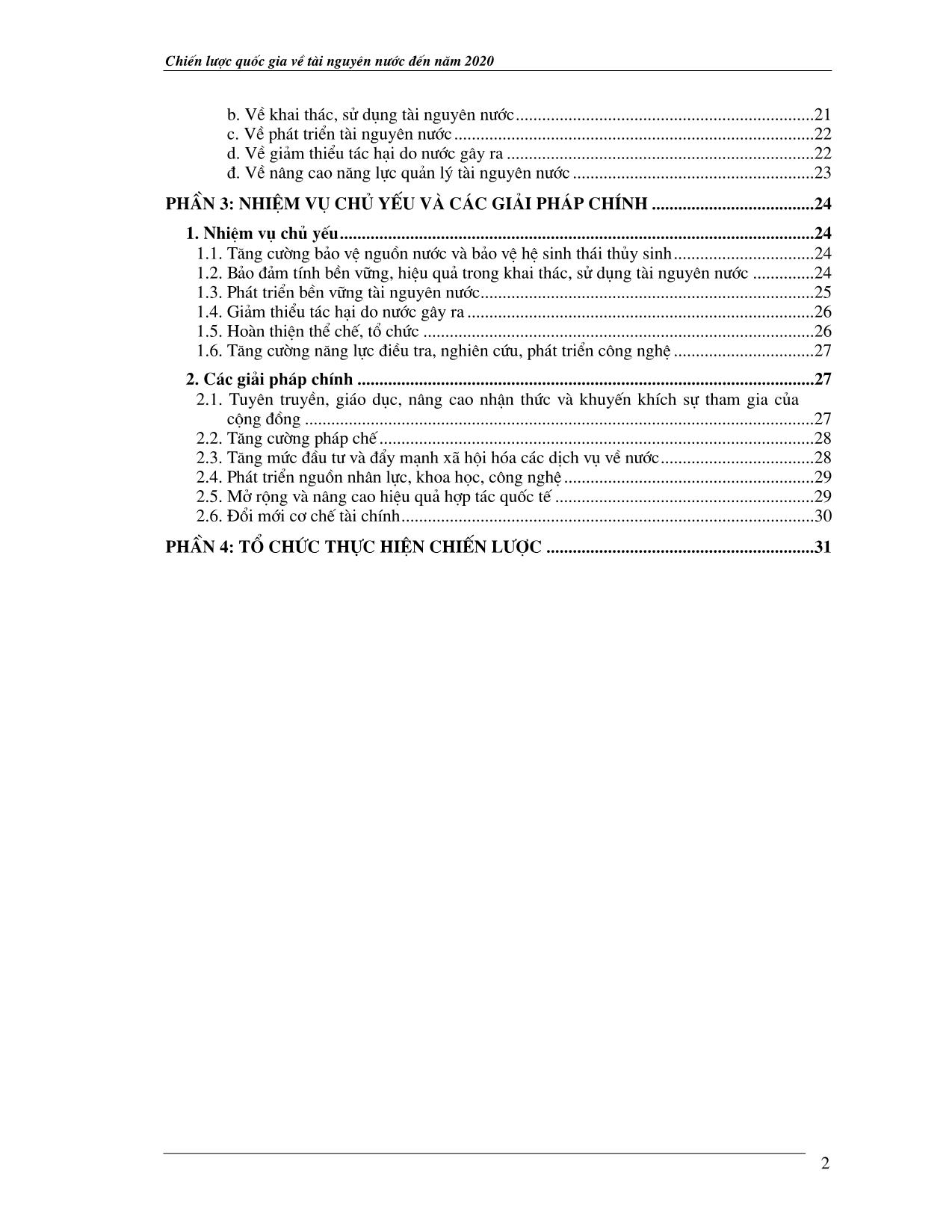 Luận văn Hiến lược quốc gia về tài nguyên nước đến năm 2010 trang 3