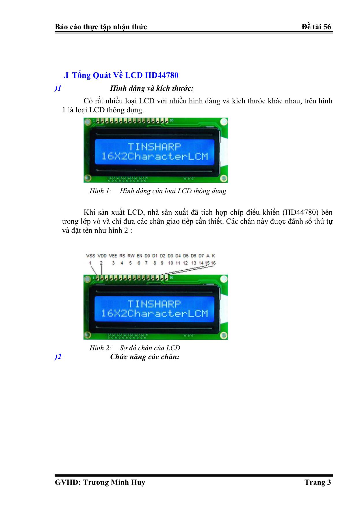 Luận văn Tìm hiểu về cách điều khiển LCD 2x16. Viết chương trình đếm từ 1 đến 9 trên LCD bằng vi điều khiển 8051 trang 3