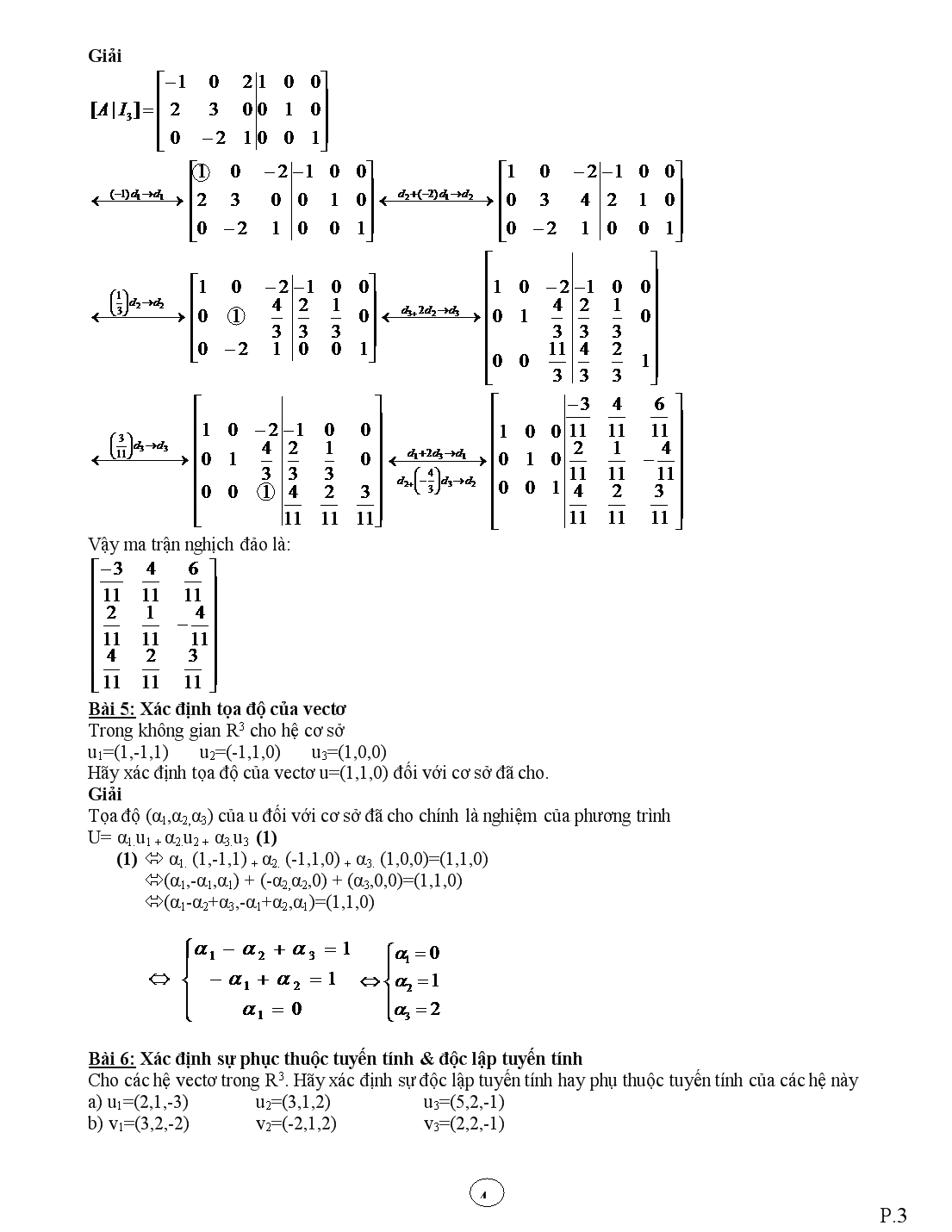 Mẫu các dạng bài toán ôn tập môn toán A1 trang 3