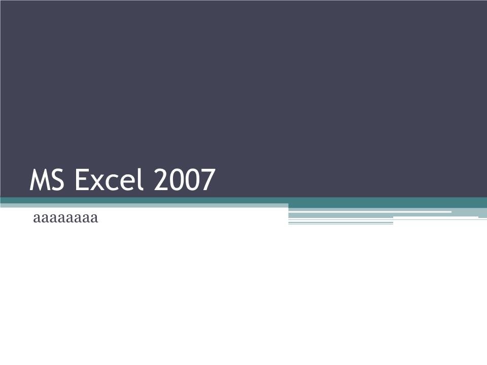 Microsoft Excel 2007 trang 1
