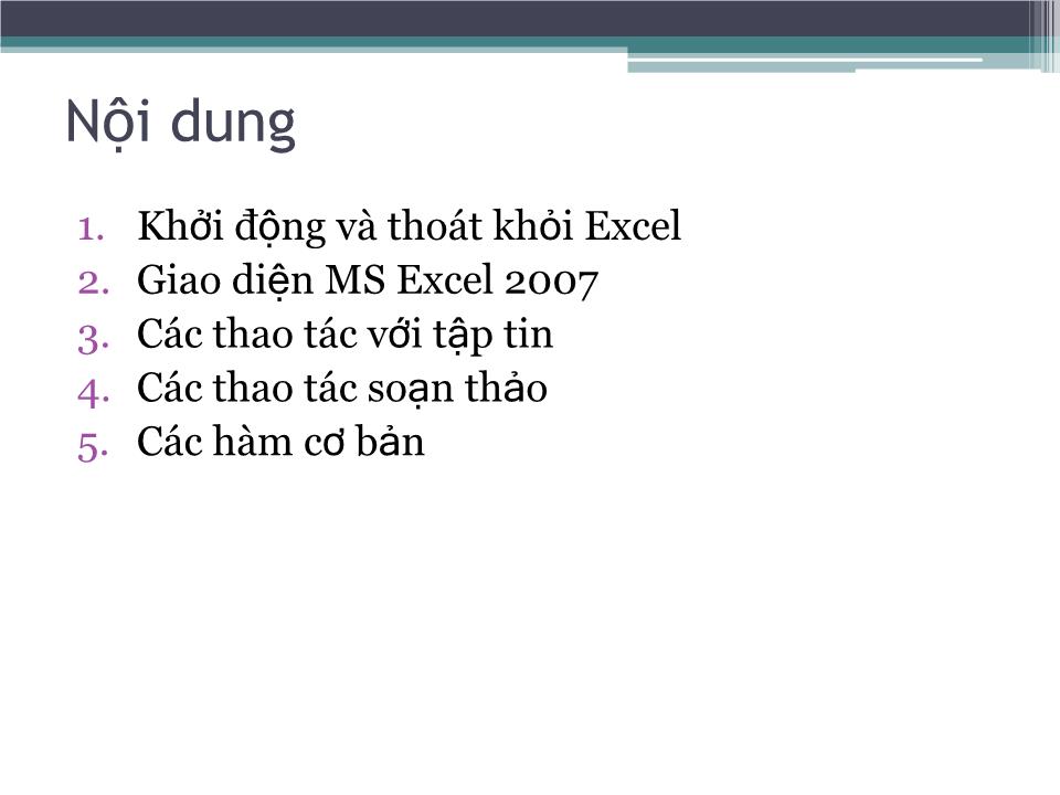 Microsoft Excel 2007 trang 2