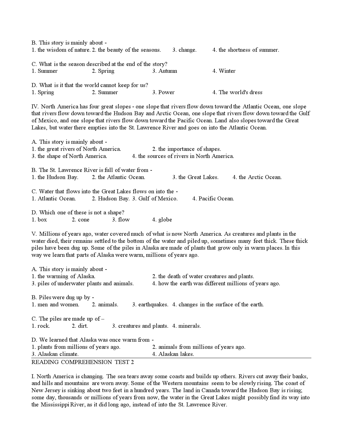 Reading comprehension test 1 trang 2