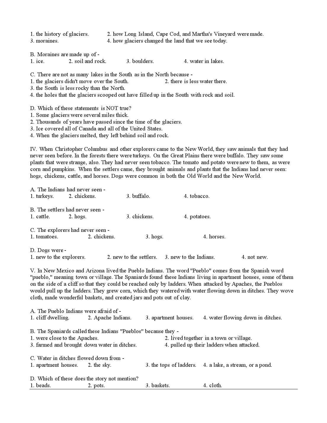 Reading comprehension test 1 trang 4