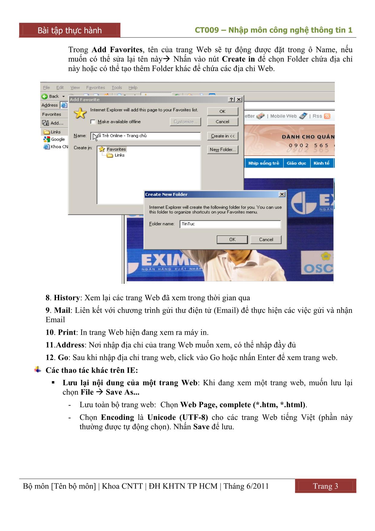 Sử dụng trình duyệt Web để tìm kiếm, tạo lập và sử dụng thư điện tử trang 5