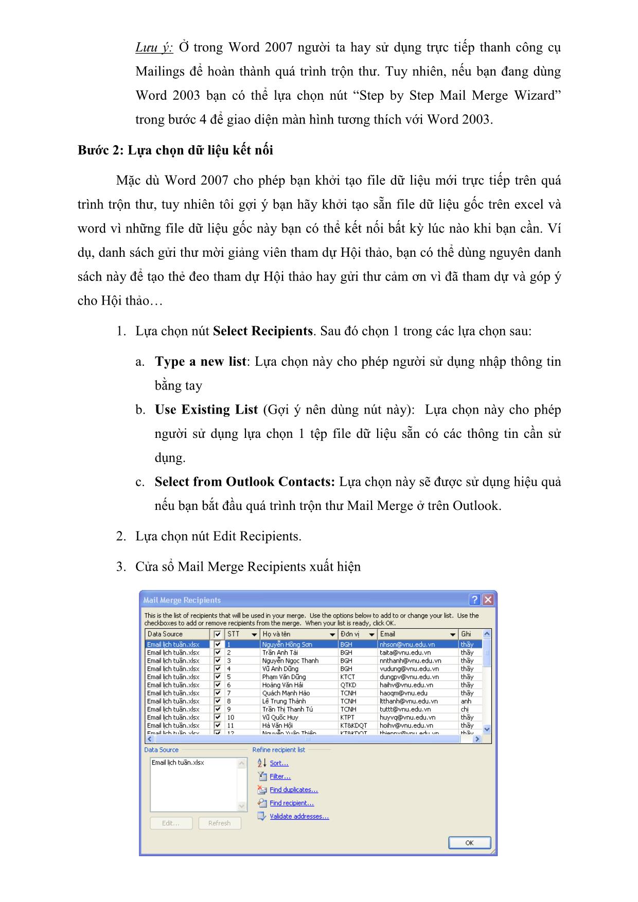 Tài liệu hướng dẫn trộn thư cho word 2007-2010 (mail merge) trang 5
