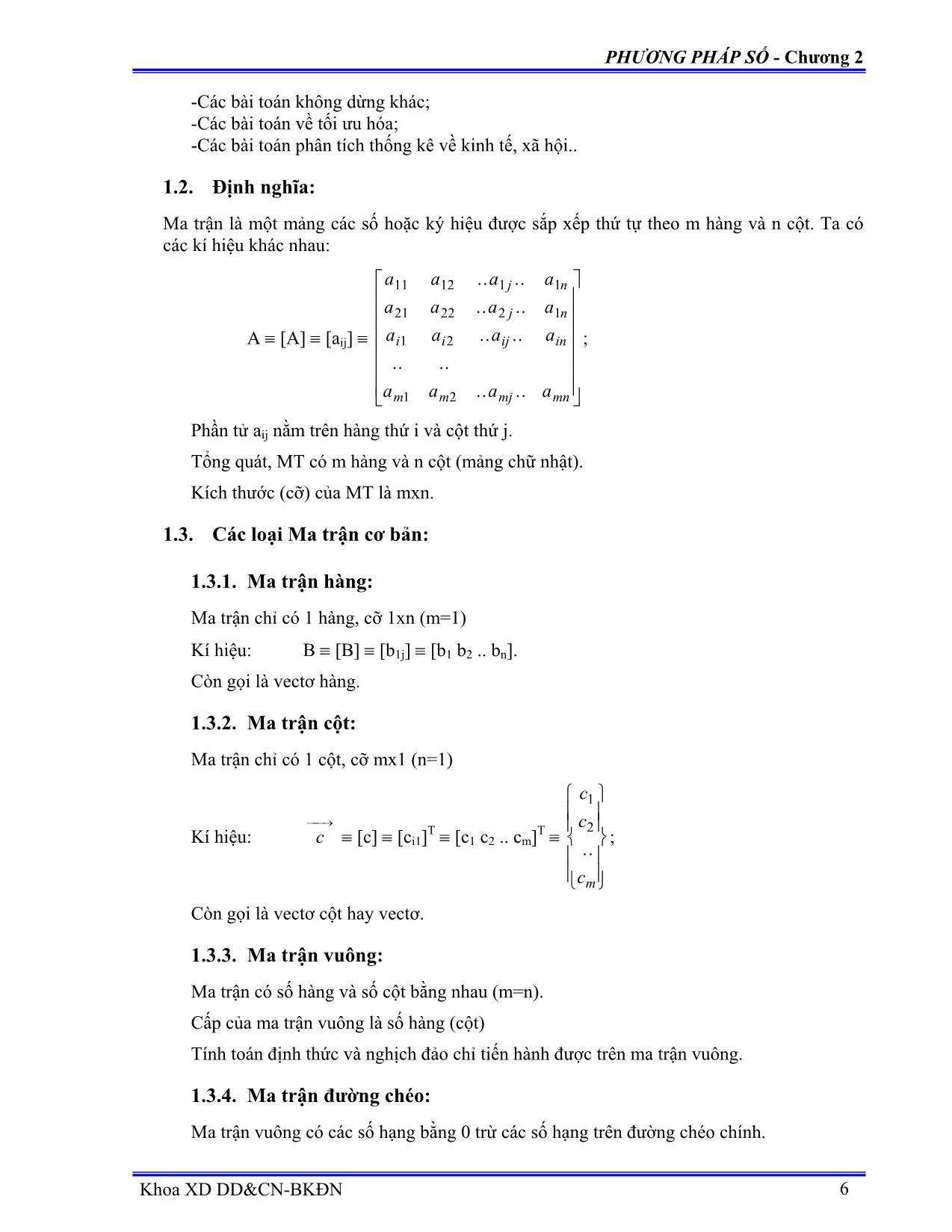 Bài giảng Bổ túc các thuật toán về ma trận và hệ phương trình trang 3