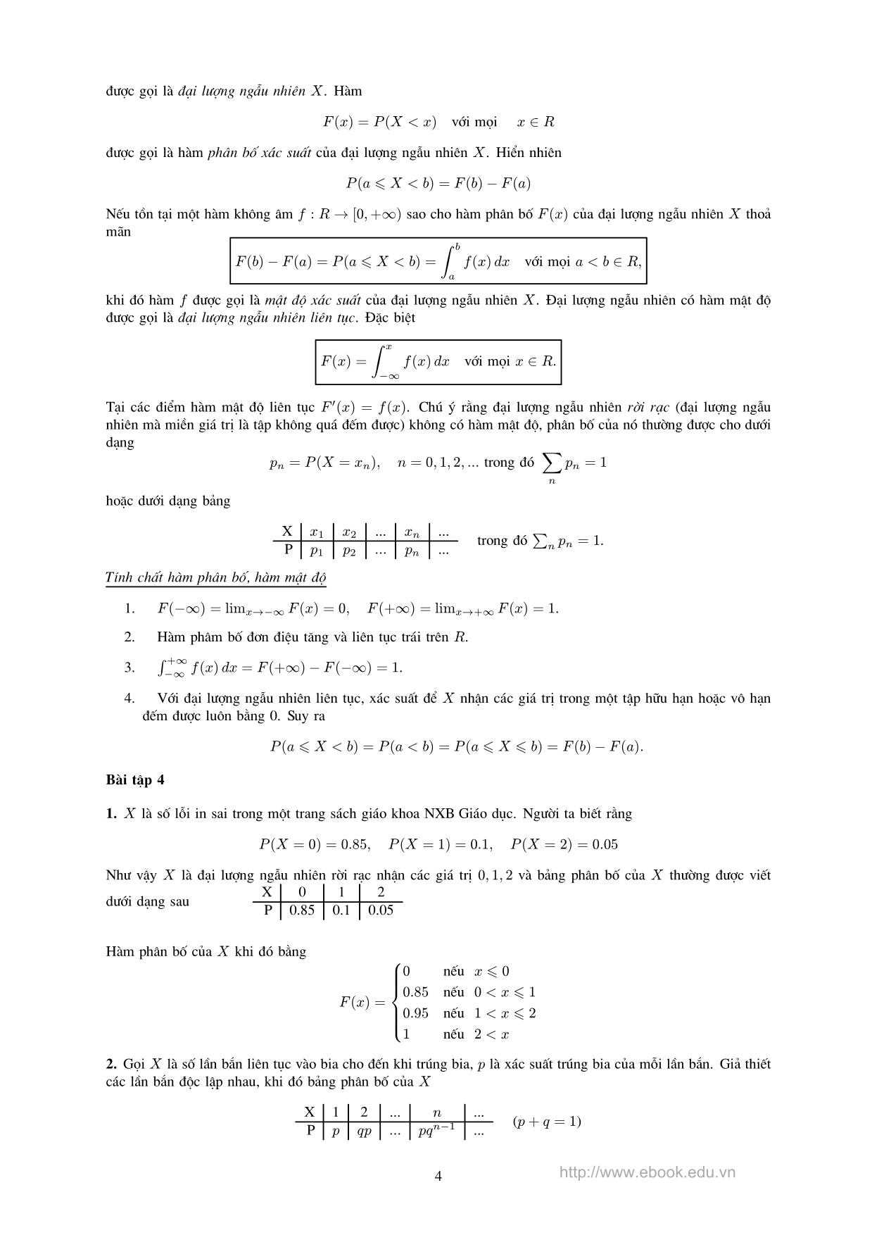 Bài giảng Lí thuyết xác suất trang 4