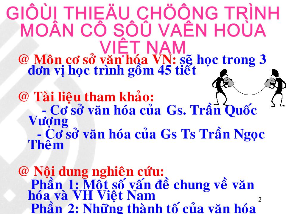 Bài giảng Môn học cơ sở văn hóa Việt Nam trang 2