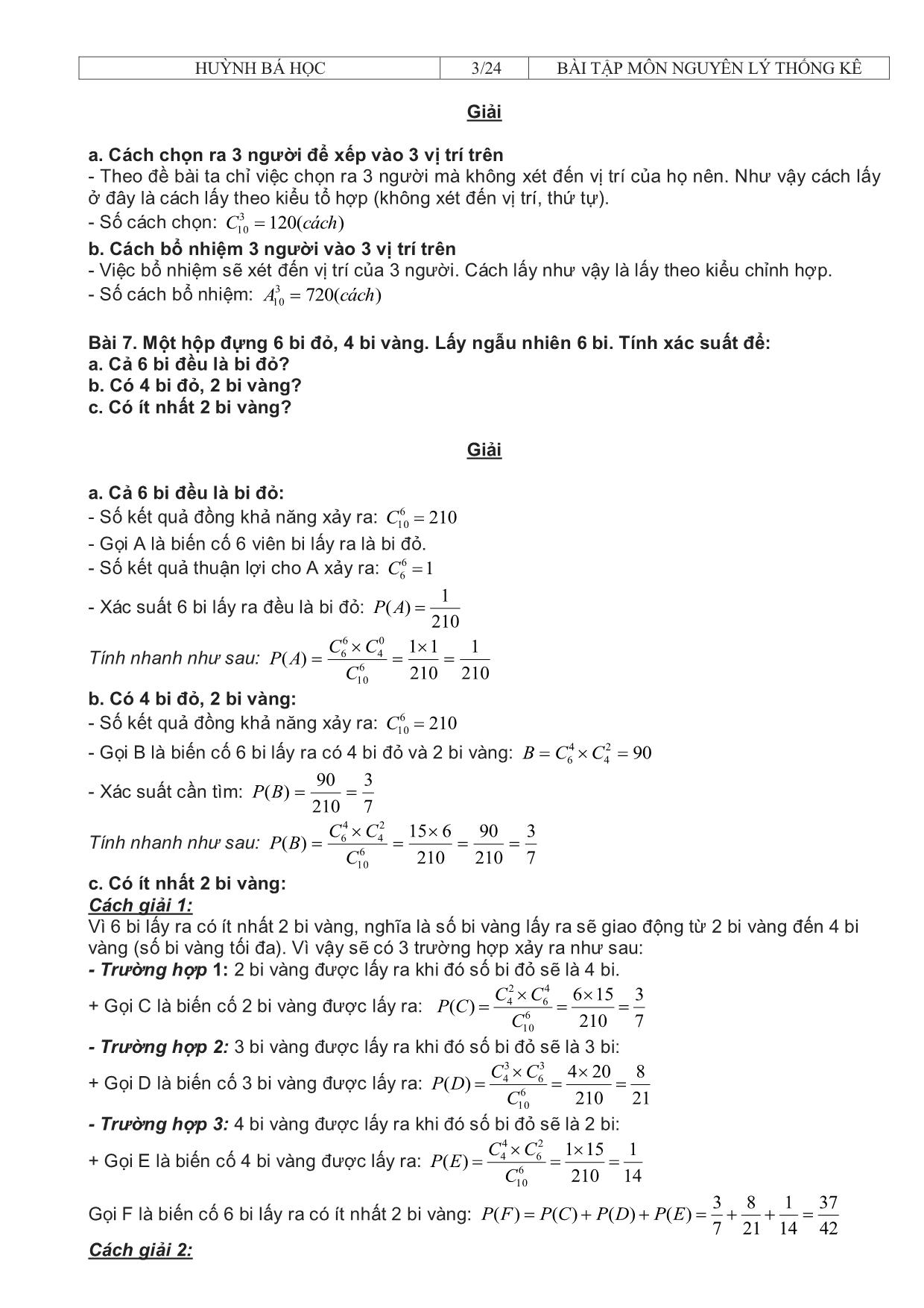 Bài tập môn nguyên lý thống kê trang 3