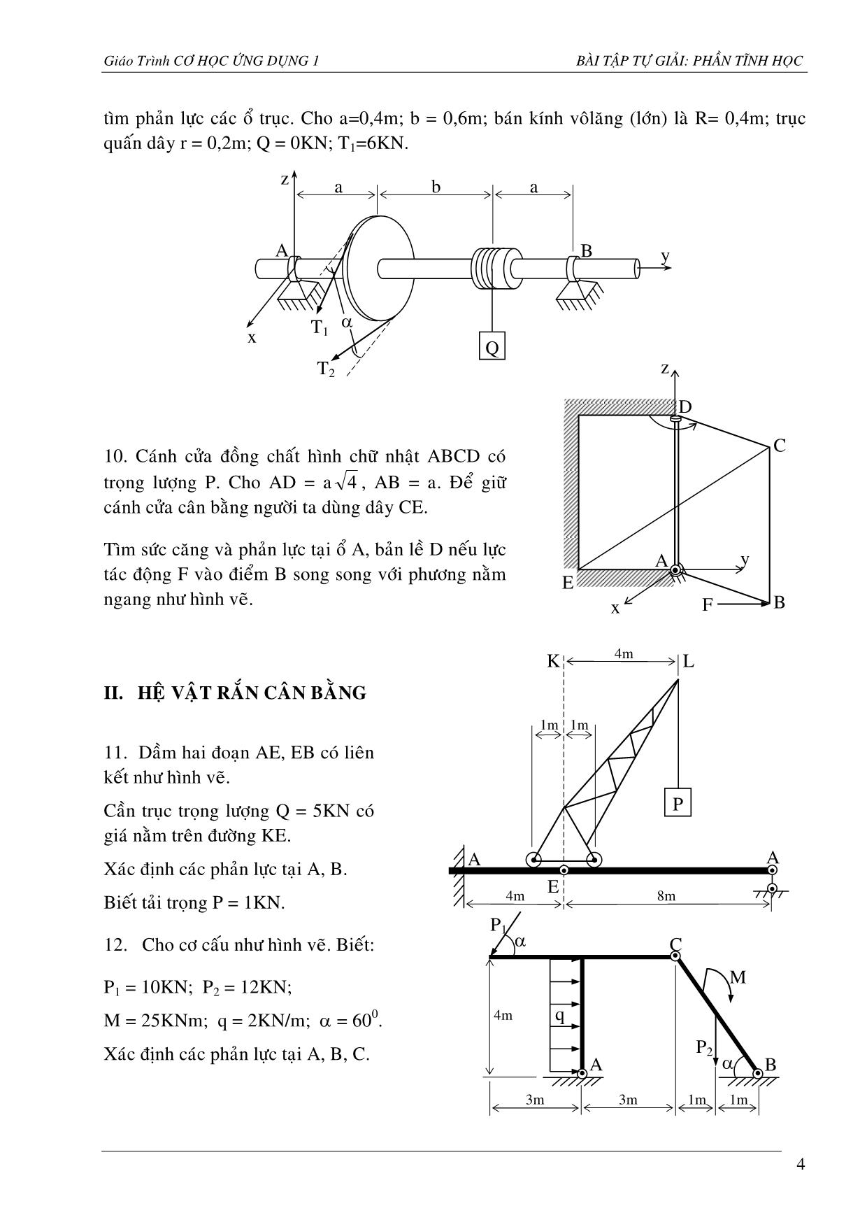 Bài tập phần 1 - Tĩnh học trang 4