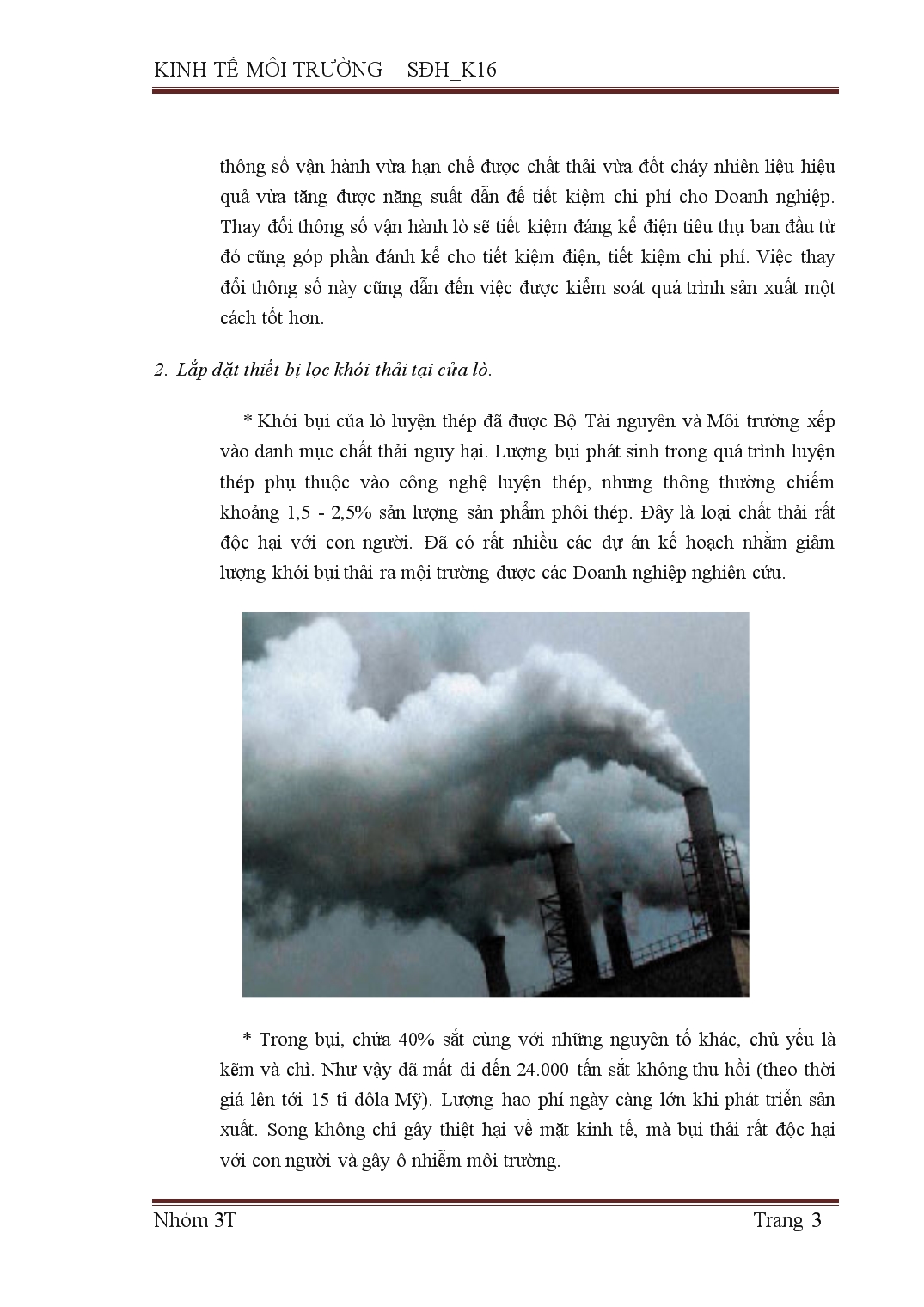 Đề án Môn học: kinh tế môi trường trang 3
