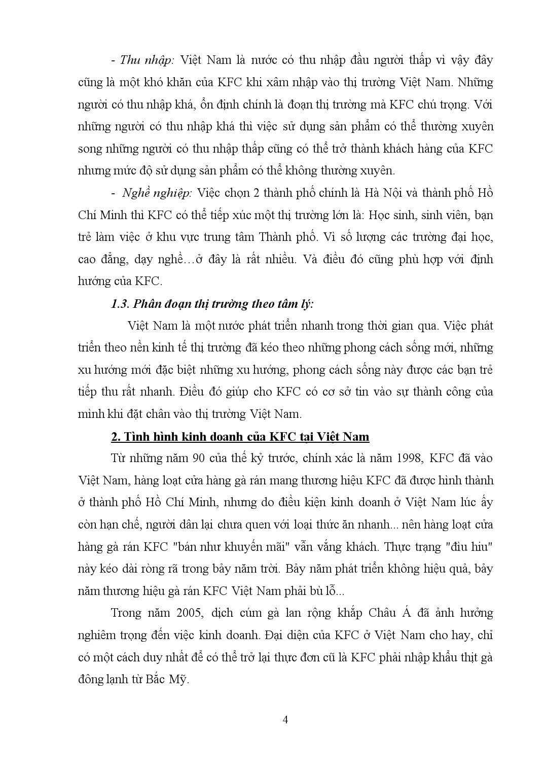 Đề tài Chiến lược đối với sản phẩm của thương hiệu gà rán kfc tại Việt Nam trang 4