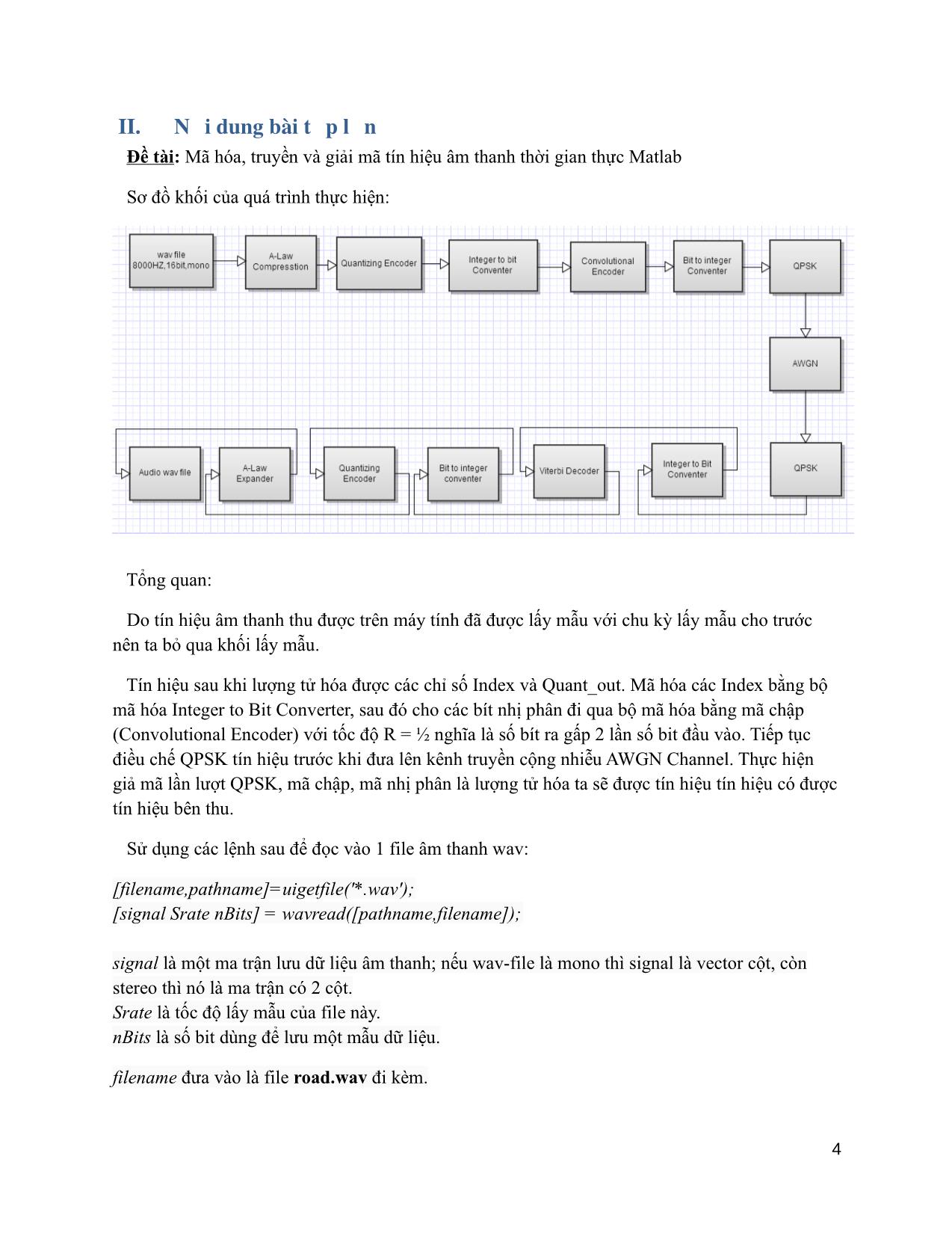 Đề tài Mã hóa, truyền và giải mã tín hiệu âm thanh thời gian thực trên Matlab trang 4