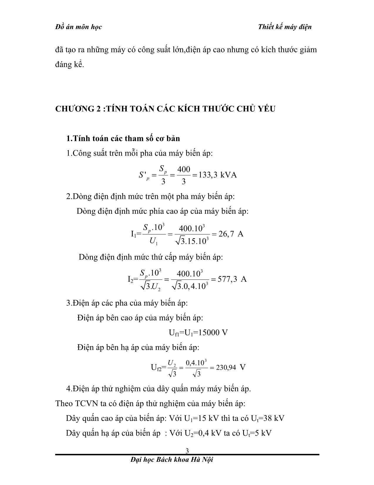 Đồ án Môn học Thiết kế máy điện trang 4