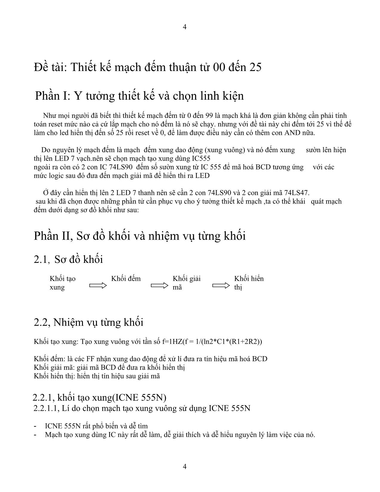 Đồ án Thiết kế mạch đếm thuận từ 00 đến 25 hiển thị trên led 7 thanh trang 4