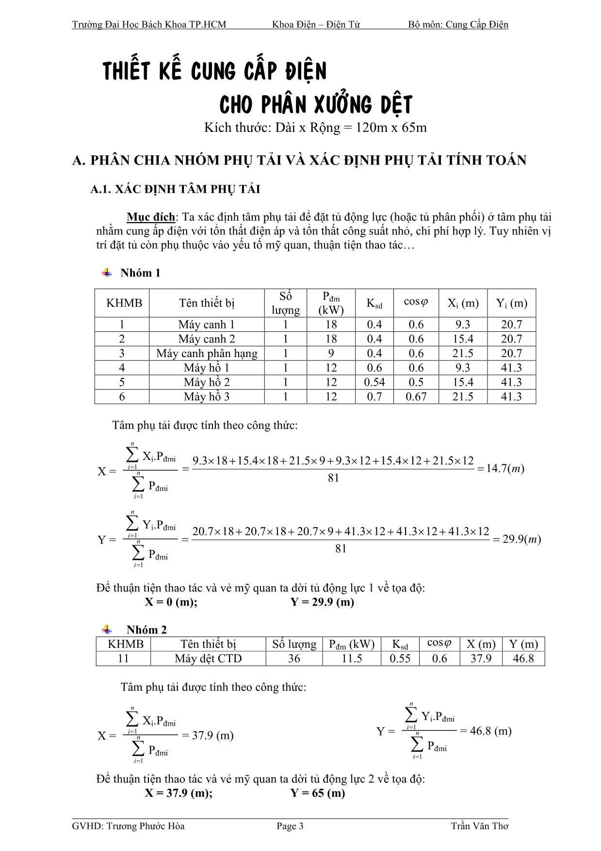 Đồ án Thiết kế và cung cấp điện cho phân xưởng dệt trang 4