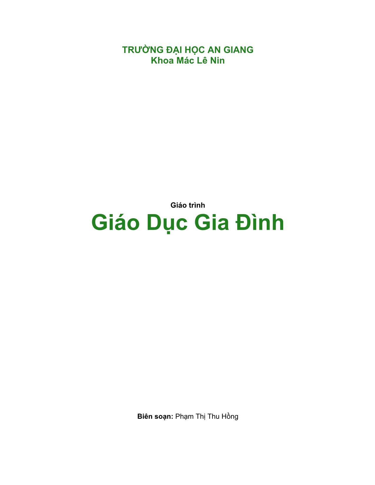 Giáo trình giáo dục gia đình trang 1