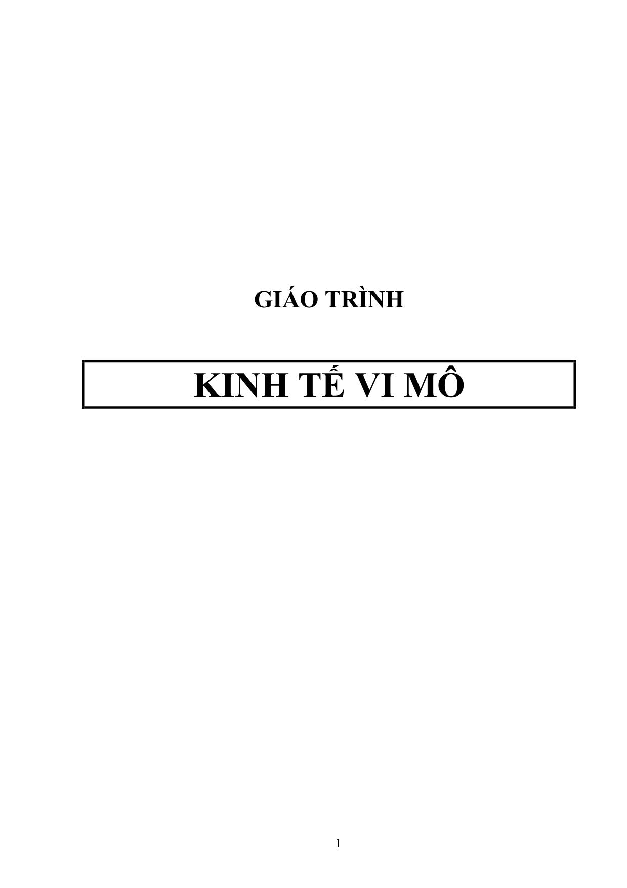 Giáo trình môn học kinh tế vi mô trang 1