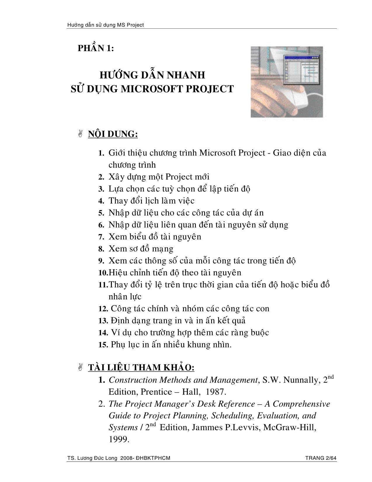 Hướng dẫn sử dụng về Microsoft Project trang 2