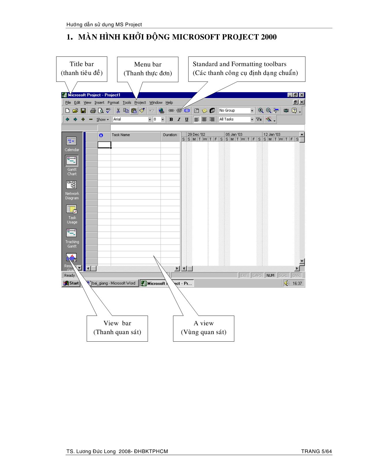 Hướng dẫn sử dụng về Microsoft Project trang 5