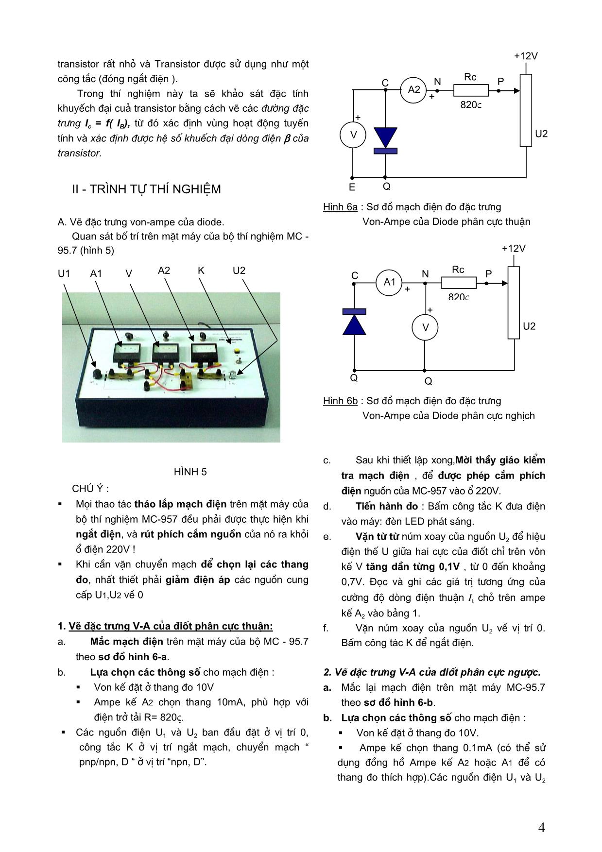 Khảo sát đặc tính của diode và transistor trang 4