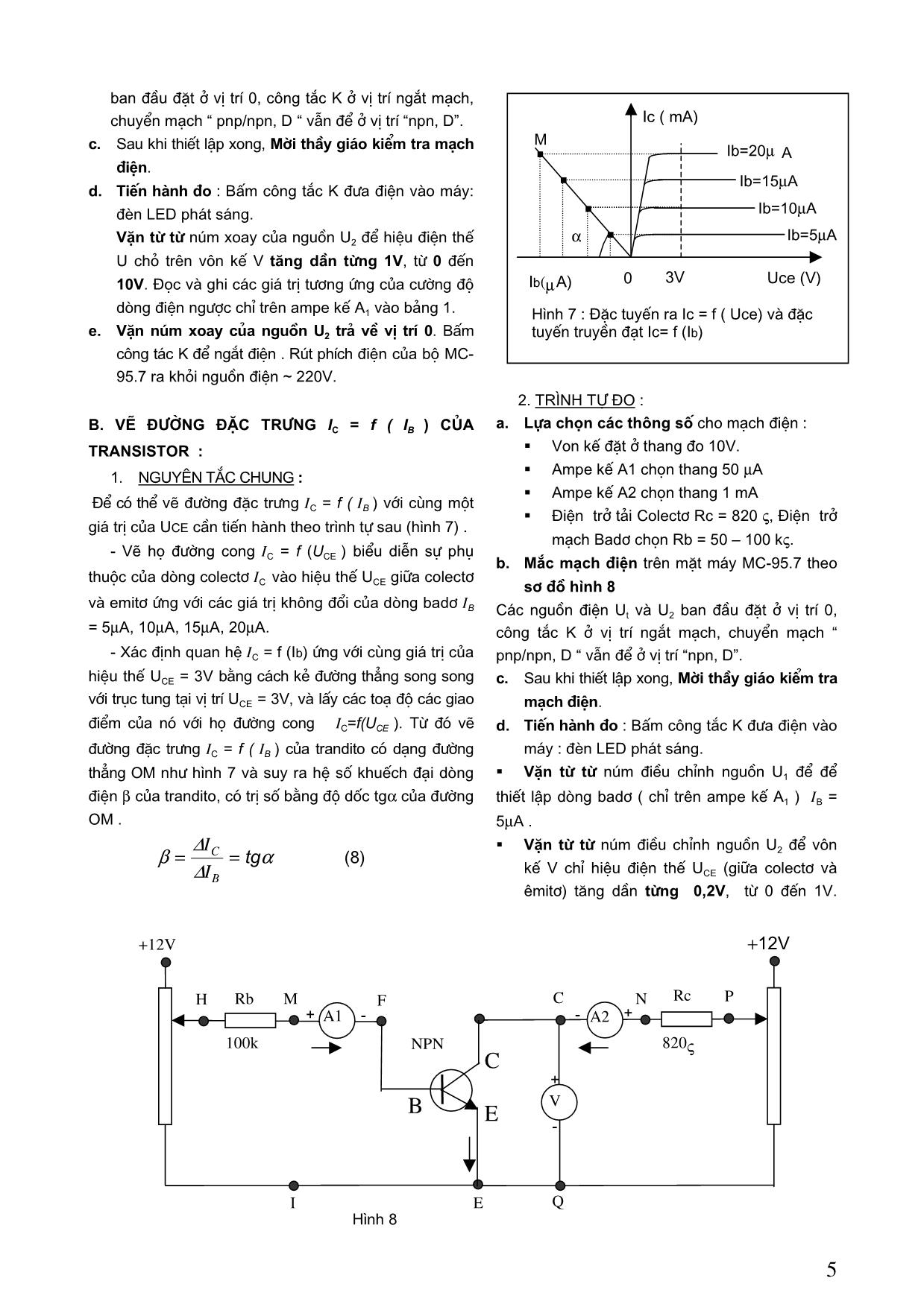 Khảo sát đặc tính của diode và transistor trang 5