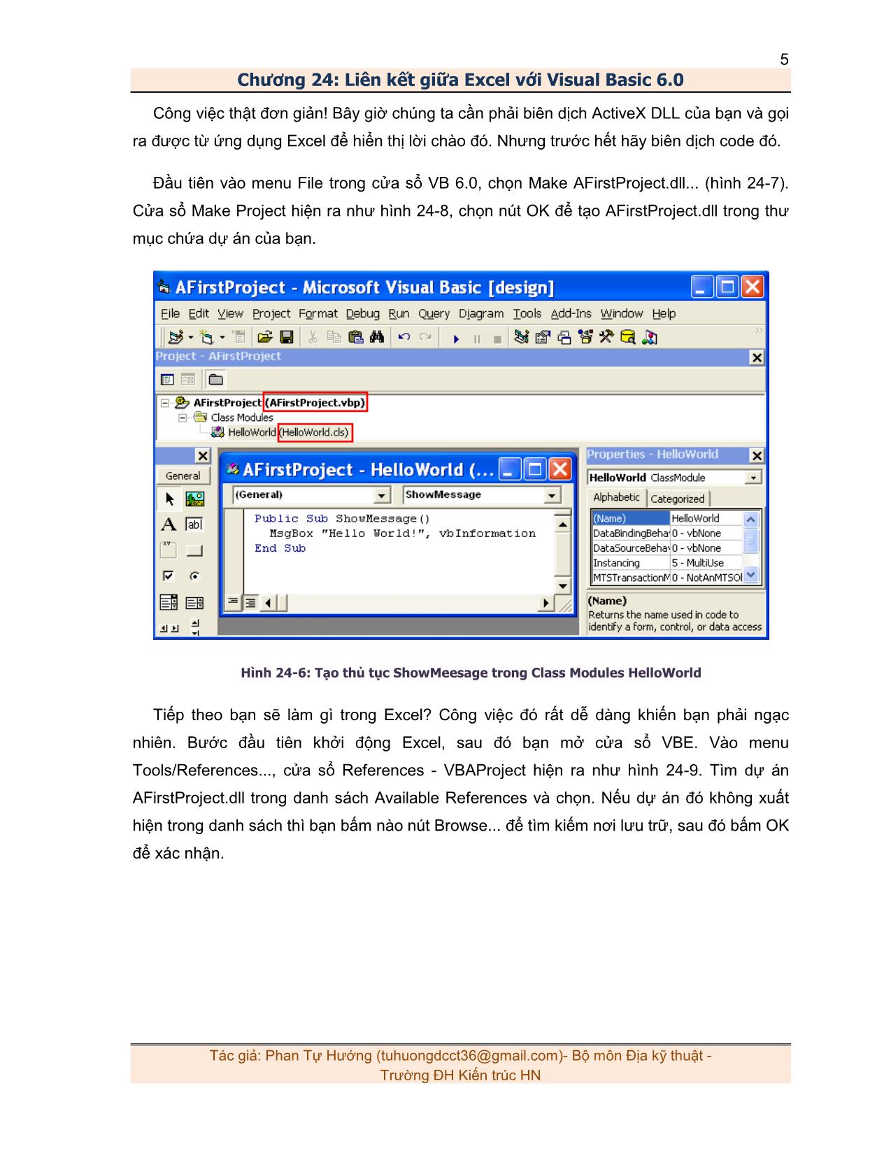Liên kết giữa Excel với Visual Basic 6.0 trang 5