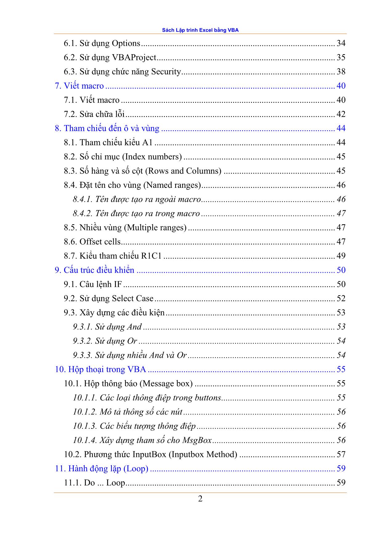 Sách Lập trình Excel bằng VBA trang 2